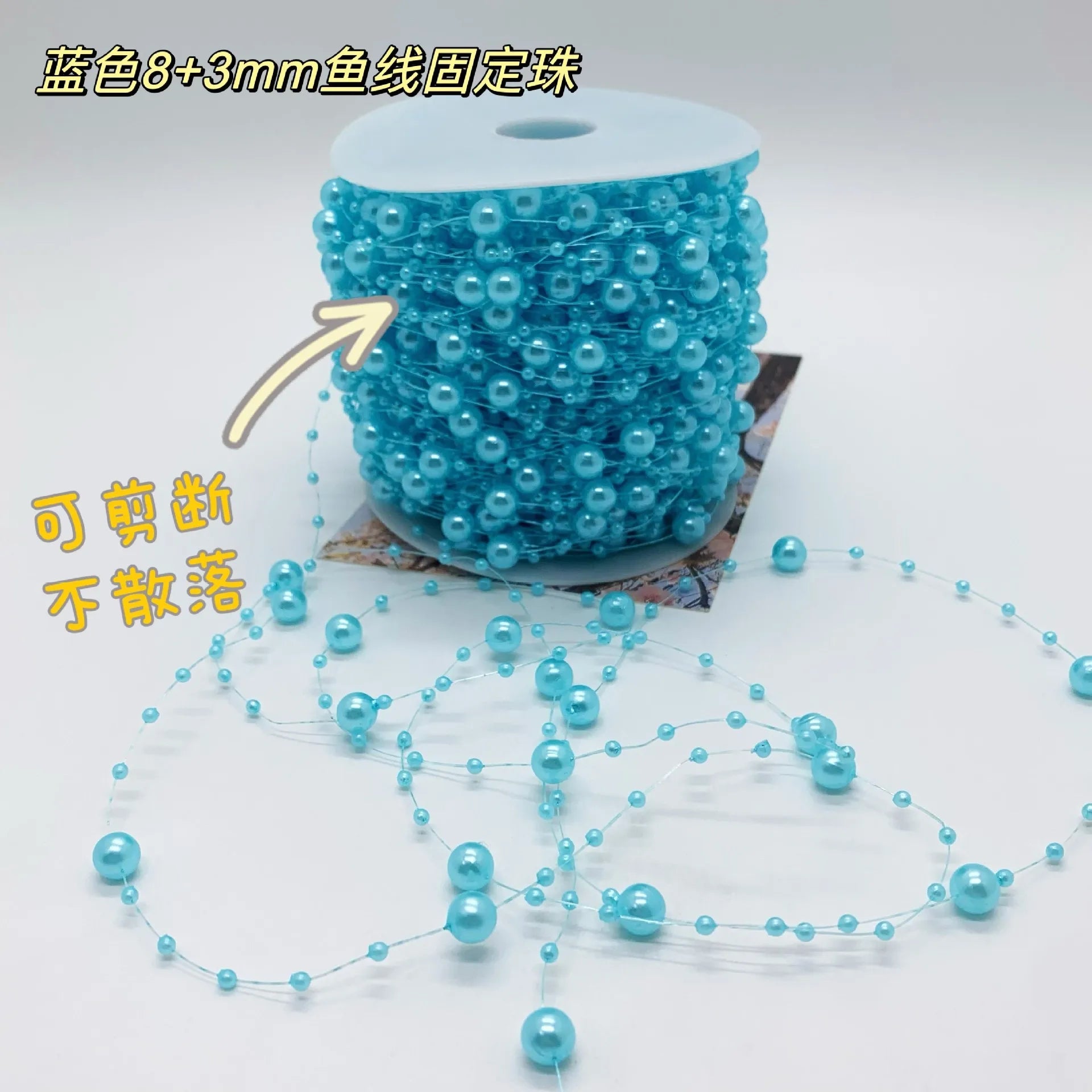 2025 Christmas Decoration Bead String Clear Colored Round Diamond Scale Shape Bead String For Wedding Valentine's Thanksgiving