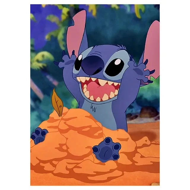 Disney Anime Canvas Painting Wall Art Cartoo Lilo & Stitch  Stitch& Angel Pictures On Canvas Posters And Prints Home Decor Mural