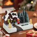 Christmas Village Scene Collectible Building with Lights Trees Santa Claus Snow Town Landscape Decor Holiday Home Desk Fireplace