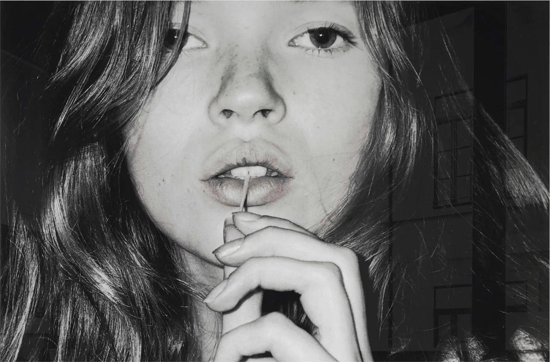 Kate Moss Black & White Portrait Wall Art