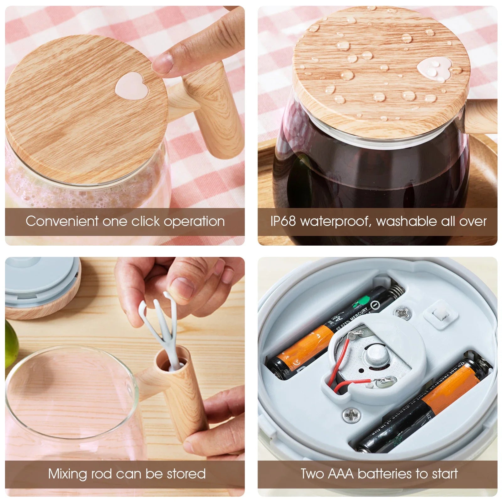 Self Stirring Mug 7000RPM Electric High Speed Mixing Mug With Waterproof Automatic Mix Cup for Coffee Milk Protein Powder