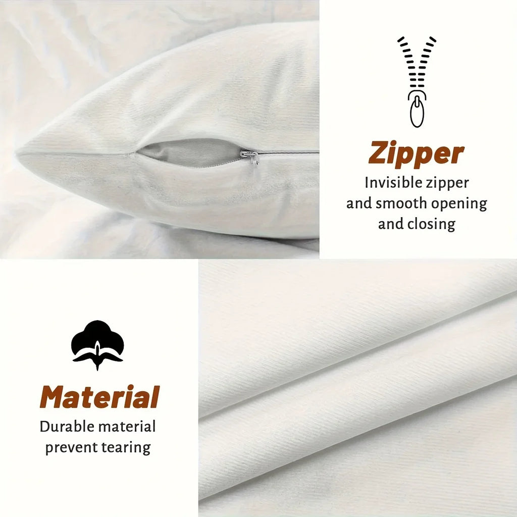 Christmas Reindeer Plush Pillow Cover 18x18