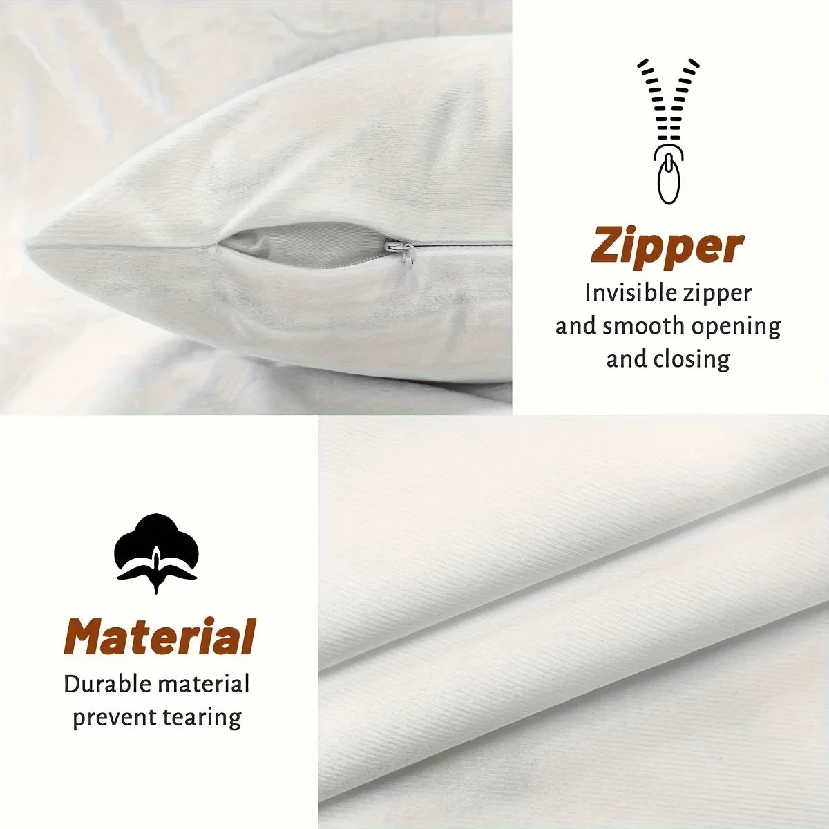 Christmas Reindeer Plush Pillow Cover 18x18