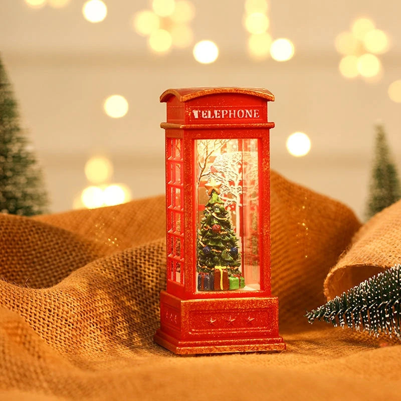 2025 Christmas Phone Booth Lights Santa Claus Snowman Gifts Window Scene Ornament Christmas Party Decortion Xmas Party Home 2025