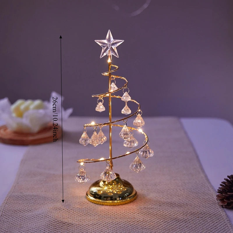 Glowing Crystal Christmas Tree Ornament Lamp