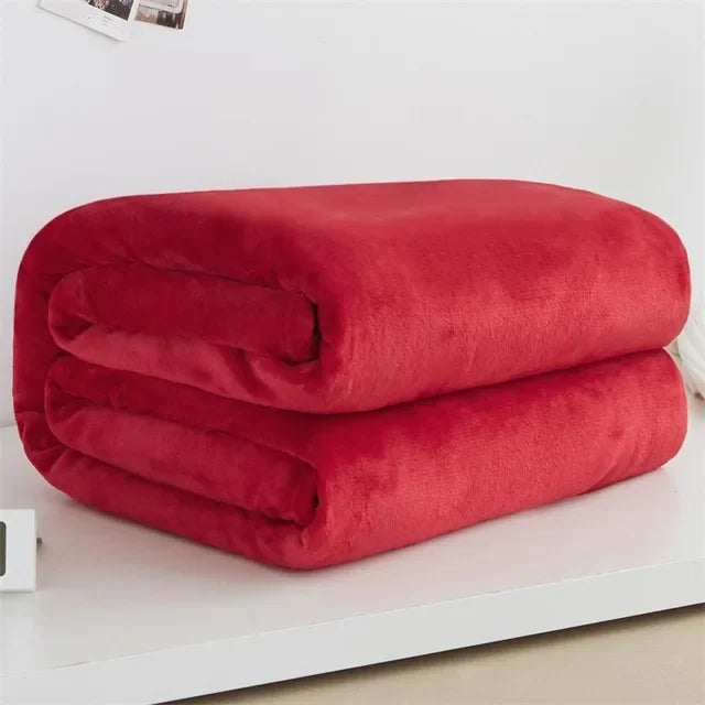 Coral Fleece Flannel Blankets For Beds 230gsm Solid Color Soft Warm Mink Throw Thin Bedspread Sofa Cover Faux Fur Plaid Blanket