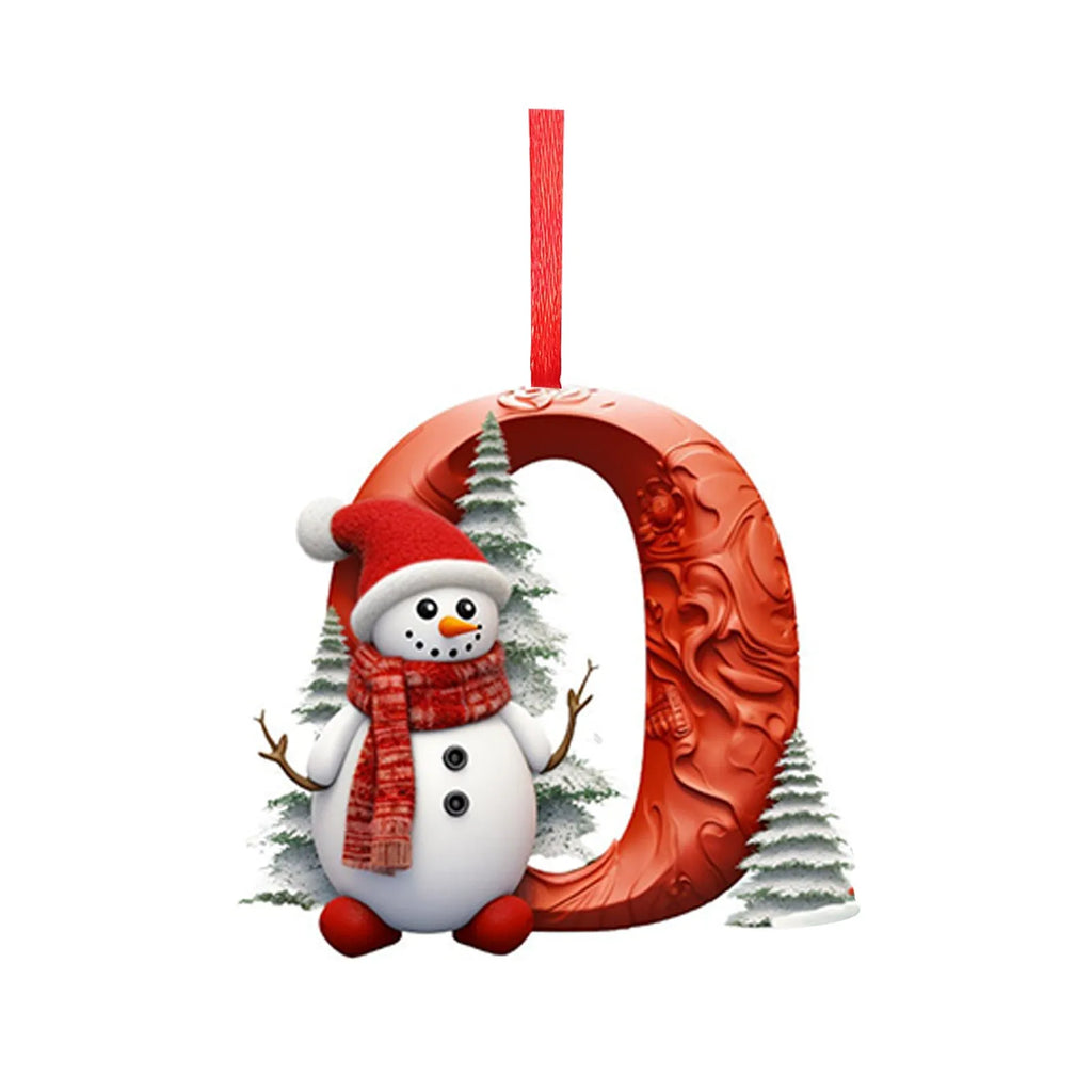 2D 26 Letter Pendant For Christmas Tree Decor Christmas Ornaments Acrylic Flat Christmas Tree Home Decorations Ornaments
