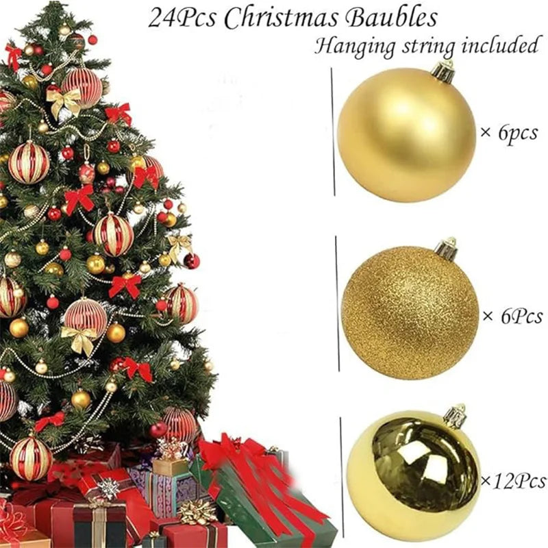 24/36Pcs Christmas Decoration 3/4CM Balls Hanging Christmas Tree Pendants Ornaments for Home Party Decor New Year Gift Accessory
