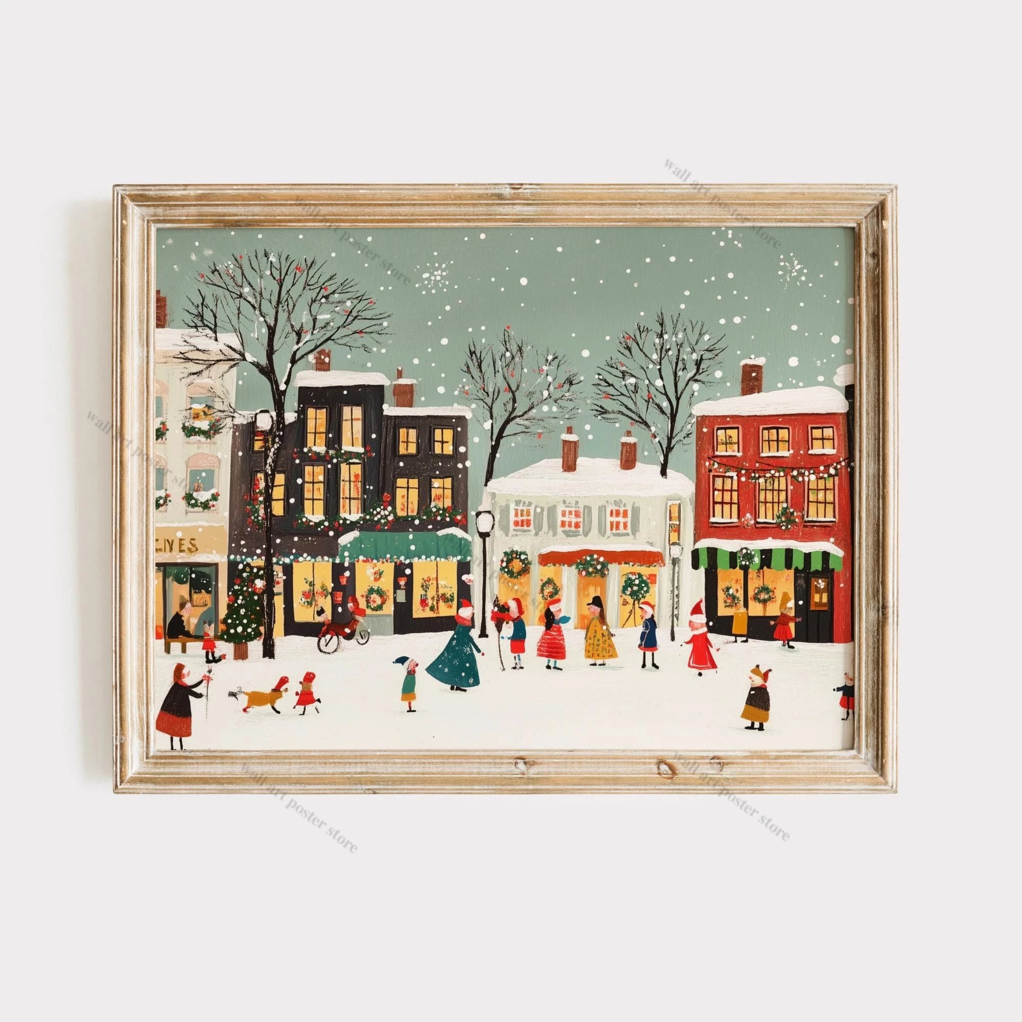 Winter Town Holiday Printable Wall Art