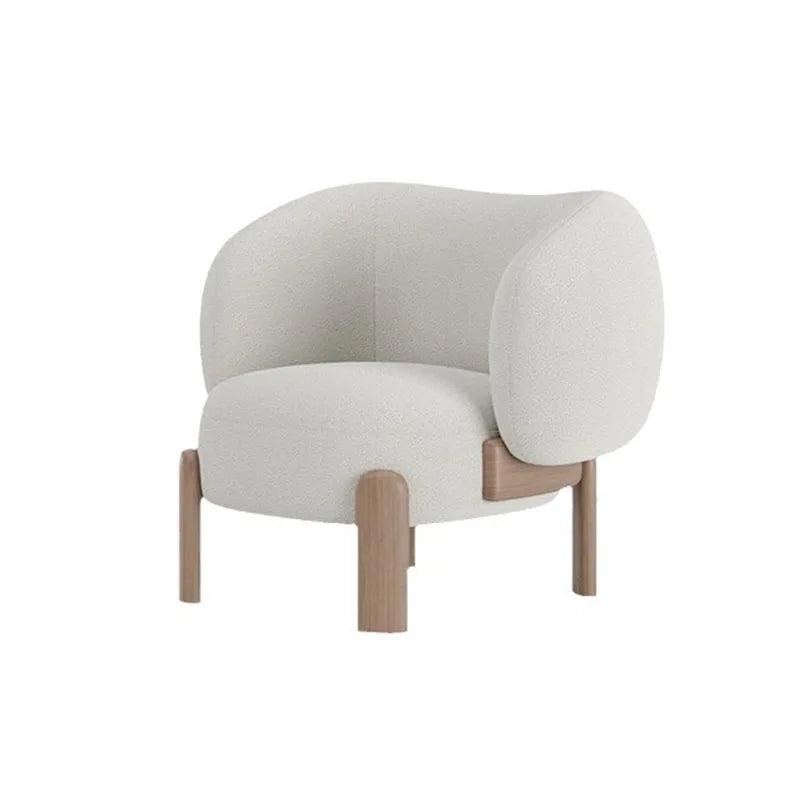 Single Sofa Chair for Living Room Furniture Upholstered Accent Chair Lambswool Fabric Lounge Chair Bedroom & Apartment Use
