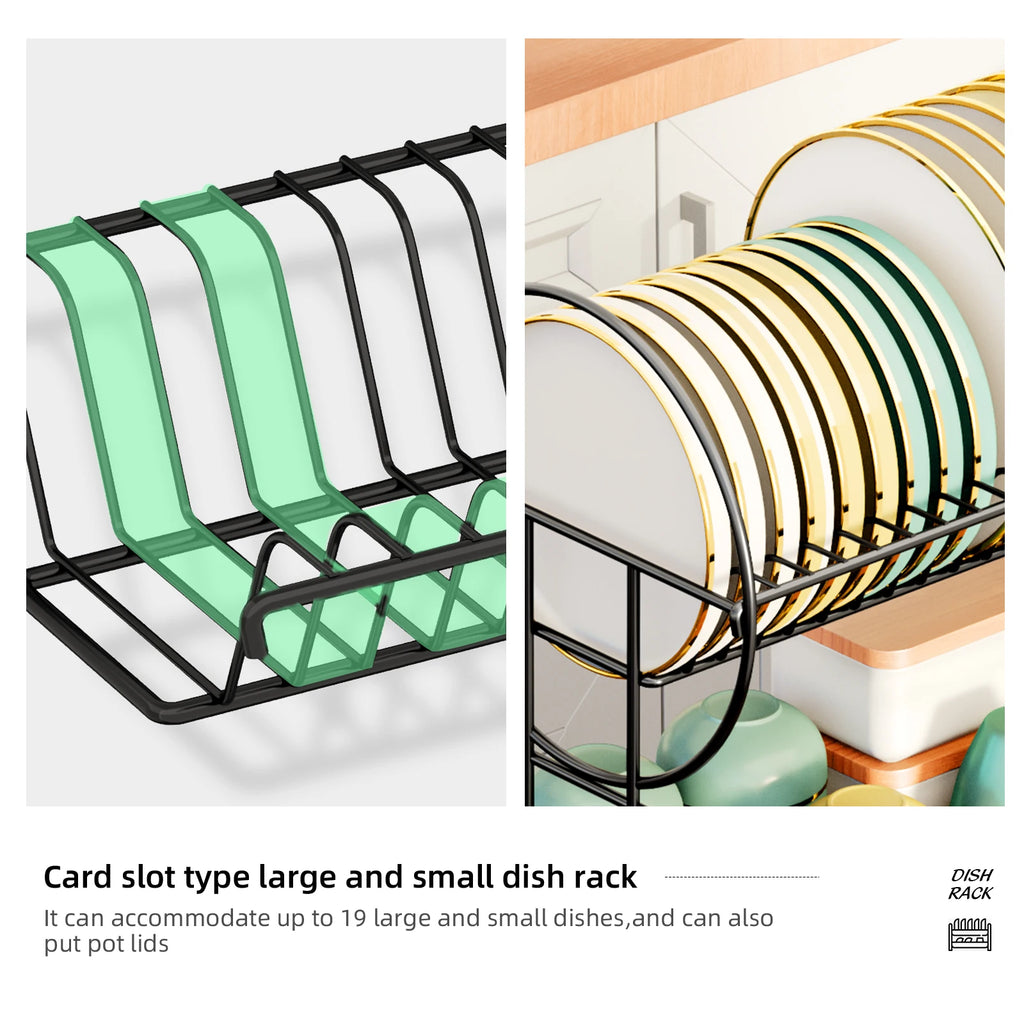 2-Tier Dish Drying Rack with Drain Board