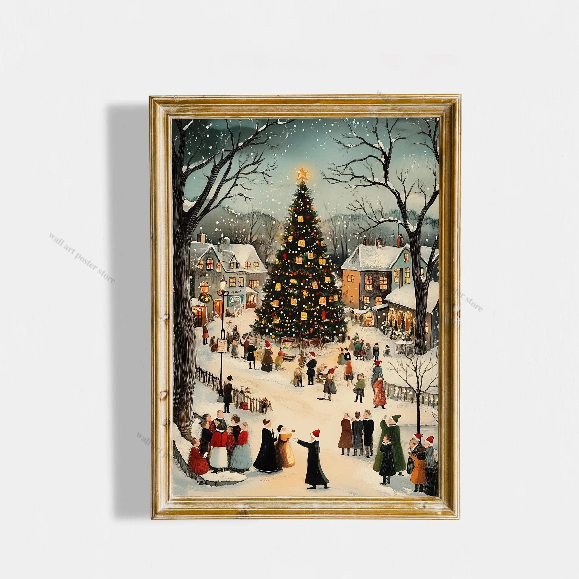 Winter Town Holiday Printable Wall Art
