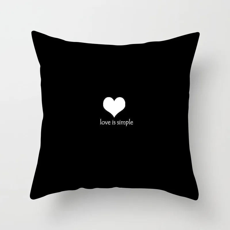 European-Style Black and White Geometry Portrait Pillow Cover Living Room Sofa Waist Support Office Bed Head Pillow Pillow 60x60