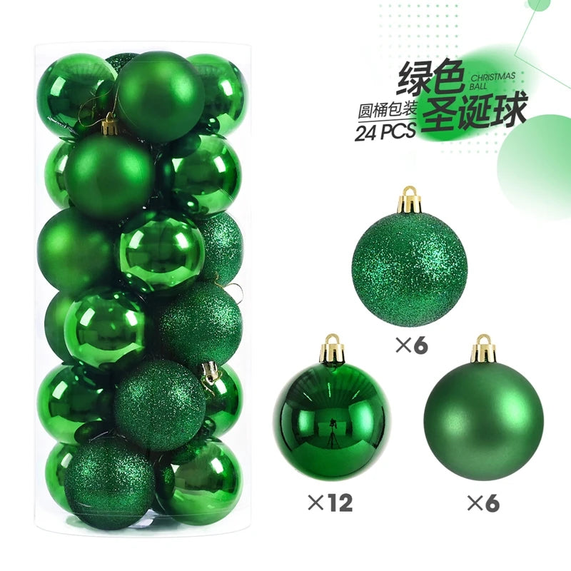 24/36Pcs Christmas Decoration 3/4CM Balls Hanging Christmas Tree Pendants Ornaments for Home Party Decor New Year Gift Accessory