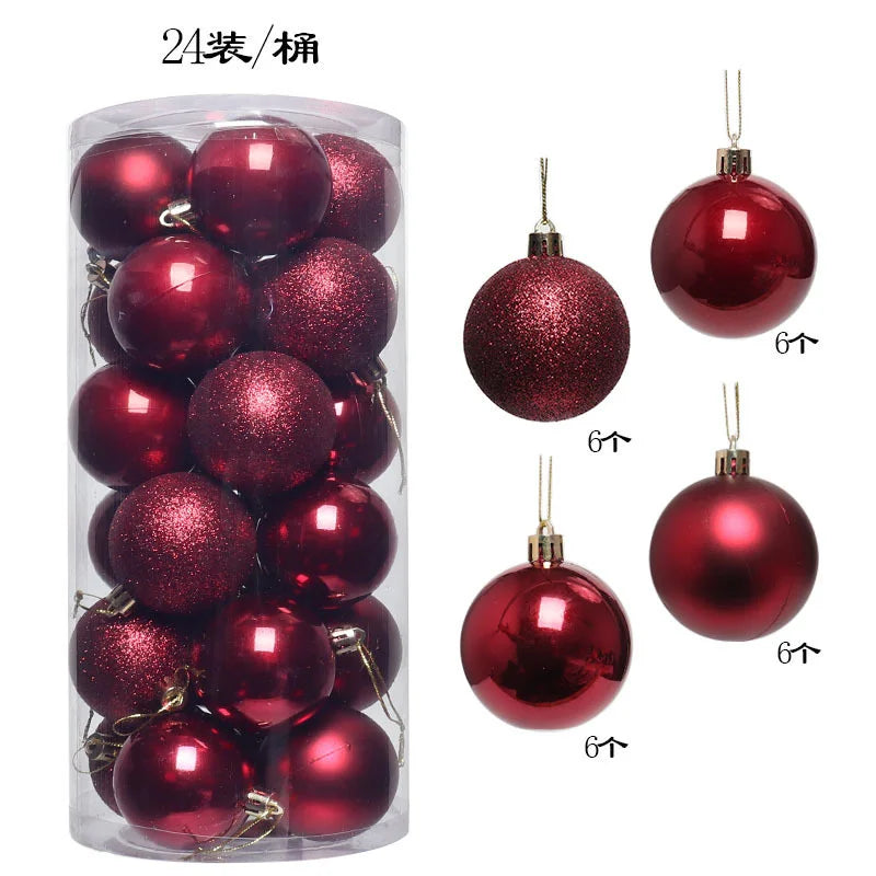 24/36Pcs Christmas Decoration 3/4CM Balls Hanging Christmas Tree Pendants Ornaments for Home Party Decor New Year Gift Accessory
