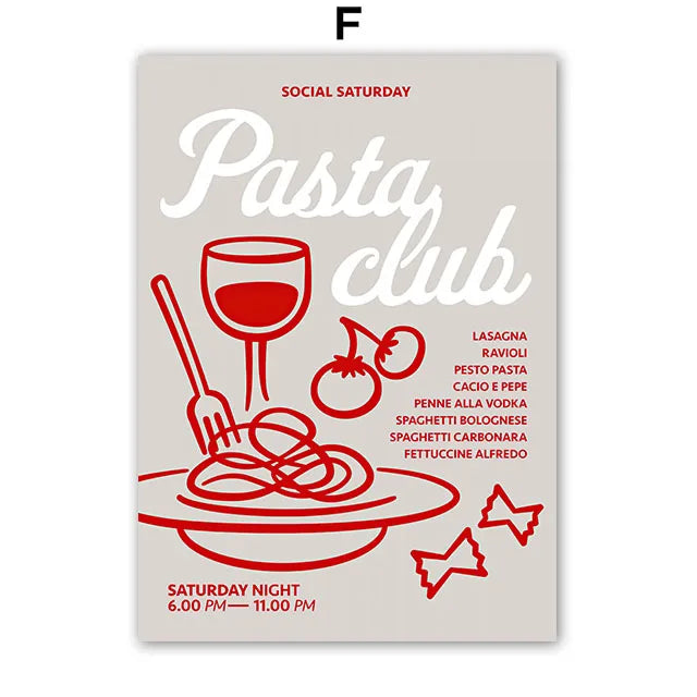 Red Striped Girl Flower Cat Coffee Abstract Posters And Prints Wall Art