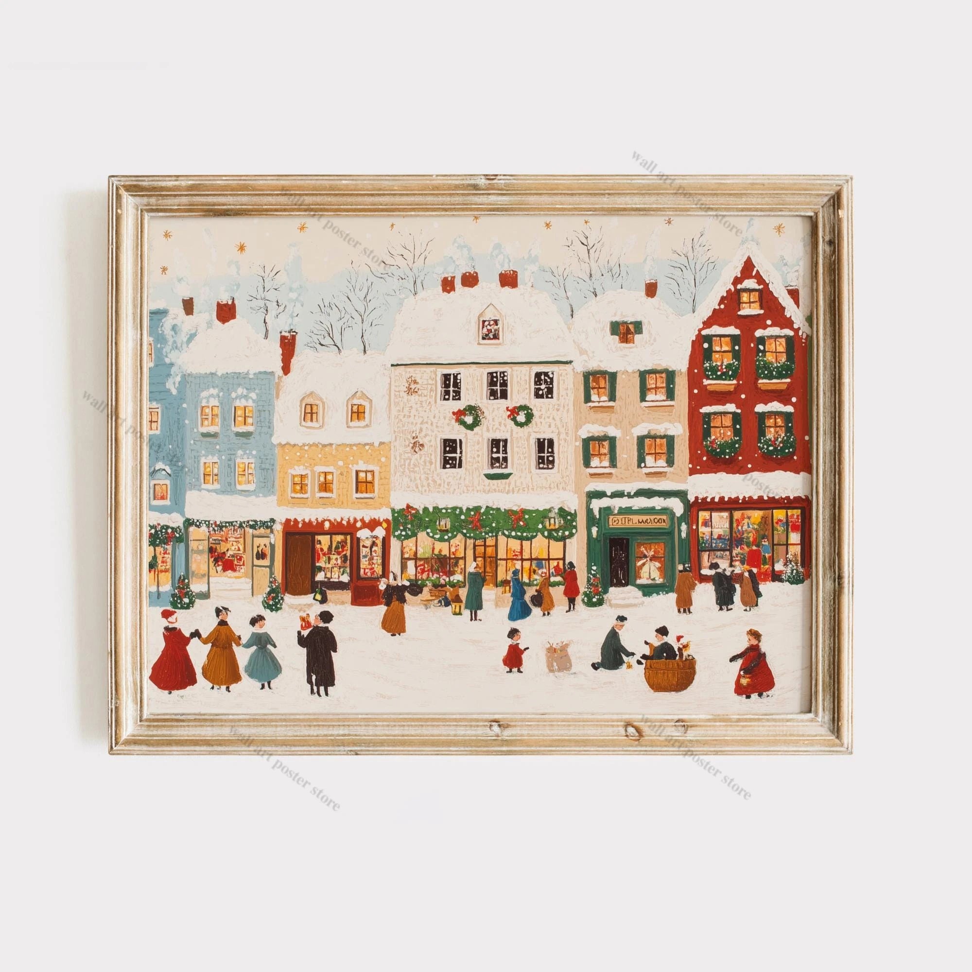 Winter Town Holiday Printable Wall Art