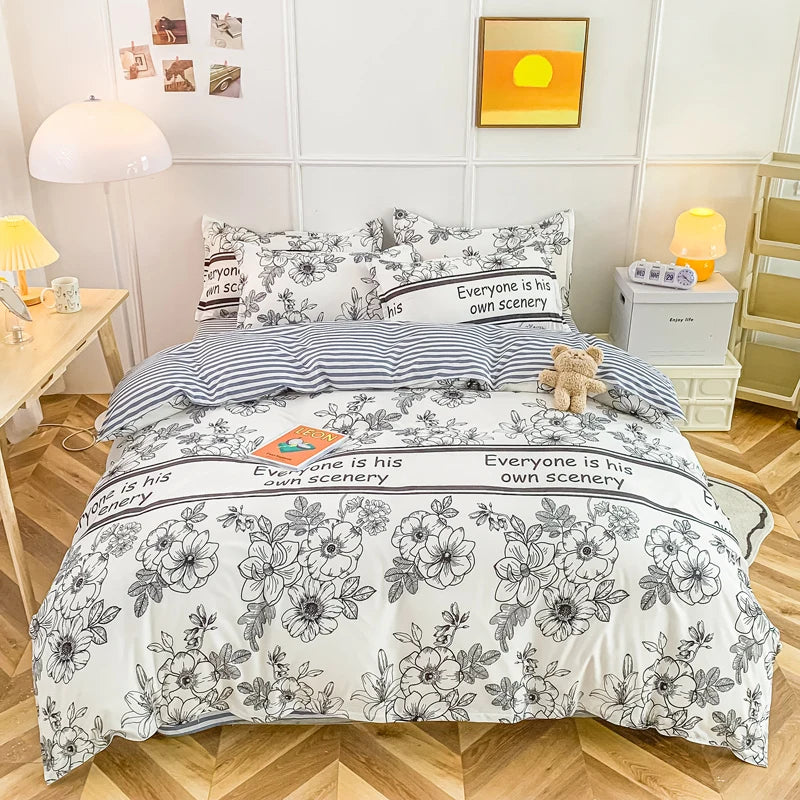 Strawberry Bedding Set Double Sheet Soft 3/4pcs Bed Sheet Set Duvet Cover Queen King Size Comforter Sets For Home For Child