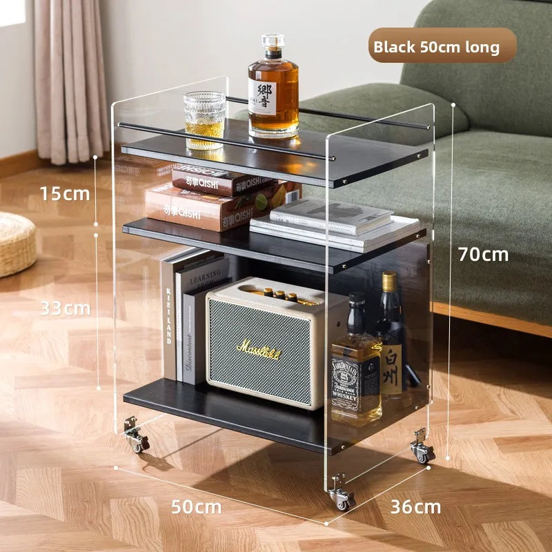 Creative sofa side table bedside shelf trolley simple ins movable small apartment coffee table