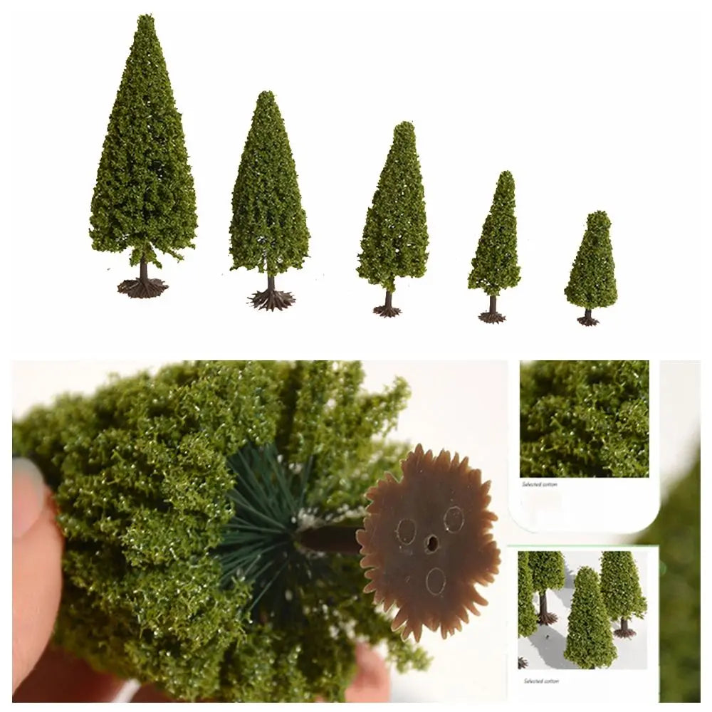 10 PCs Model Pine Trees Miniature Pine Trees Forest Train Railway War Game Layout DIY Landscape Scenery Christmas Decor