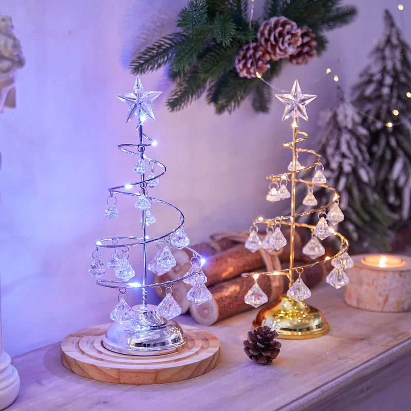 Glowing Crystal Christmas Tree Ornament Lamp
