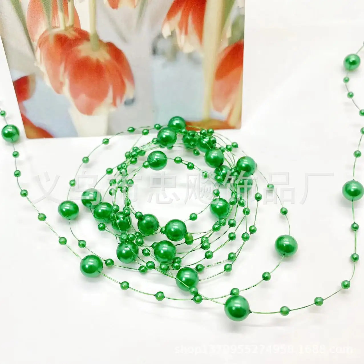 2025 Christmas Decoration Bead String Clear Colored Round Diamond Scale Shape Bead String For Wedding Valentine's Thanksgiving