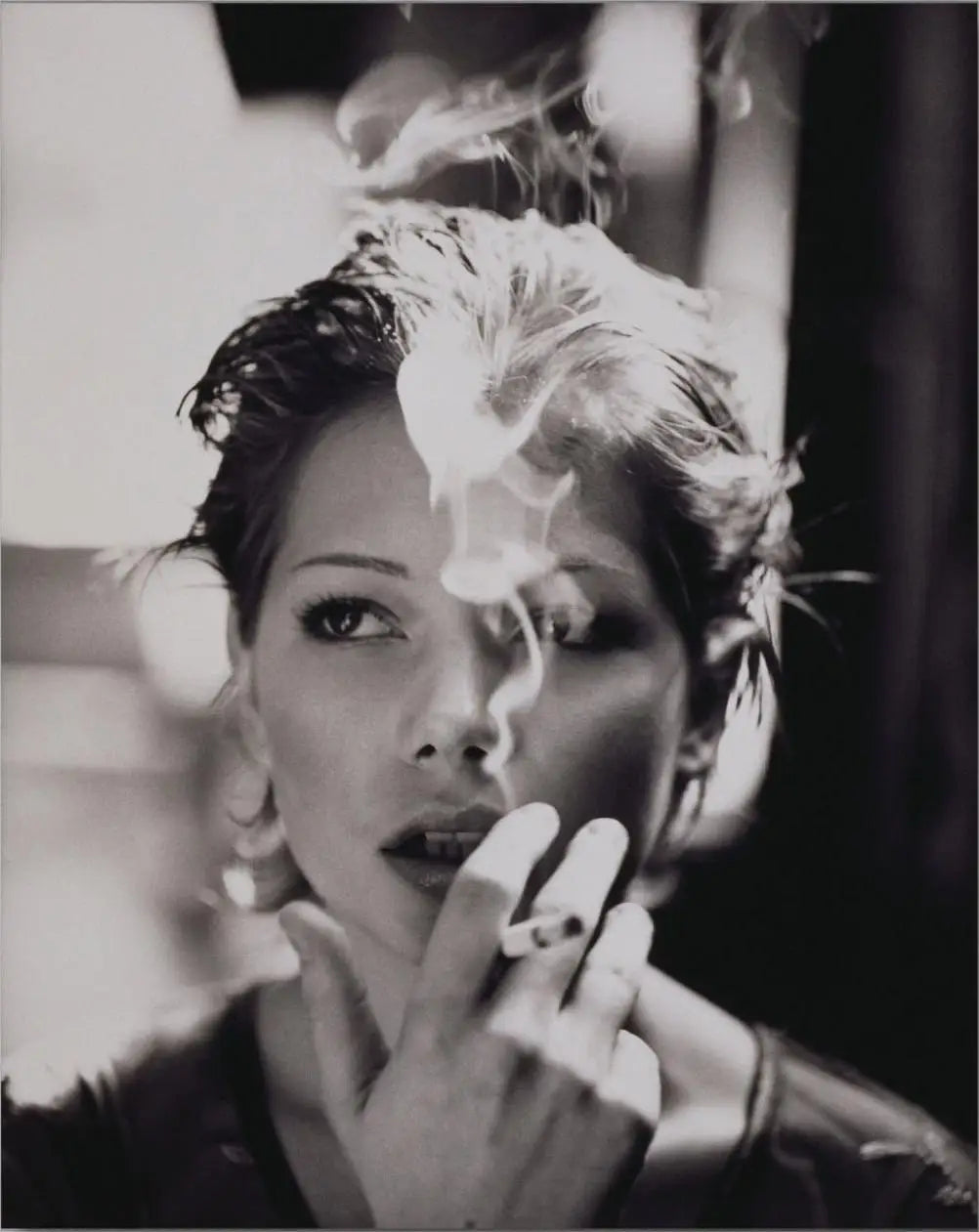 Kate Moss Black & White Portrait Wall Art