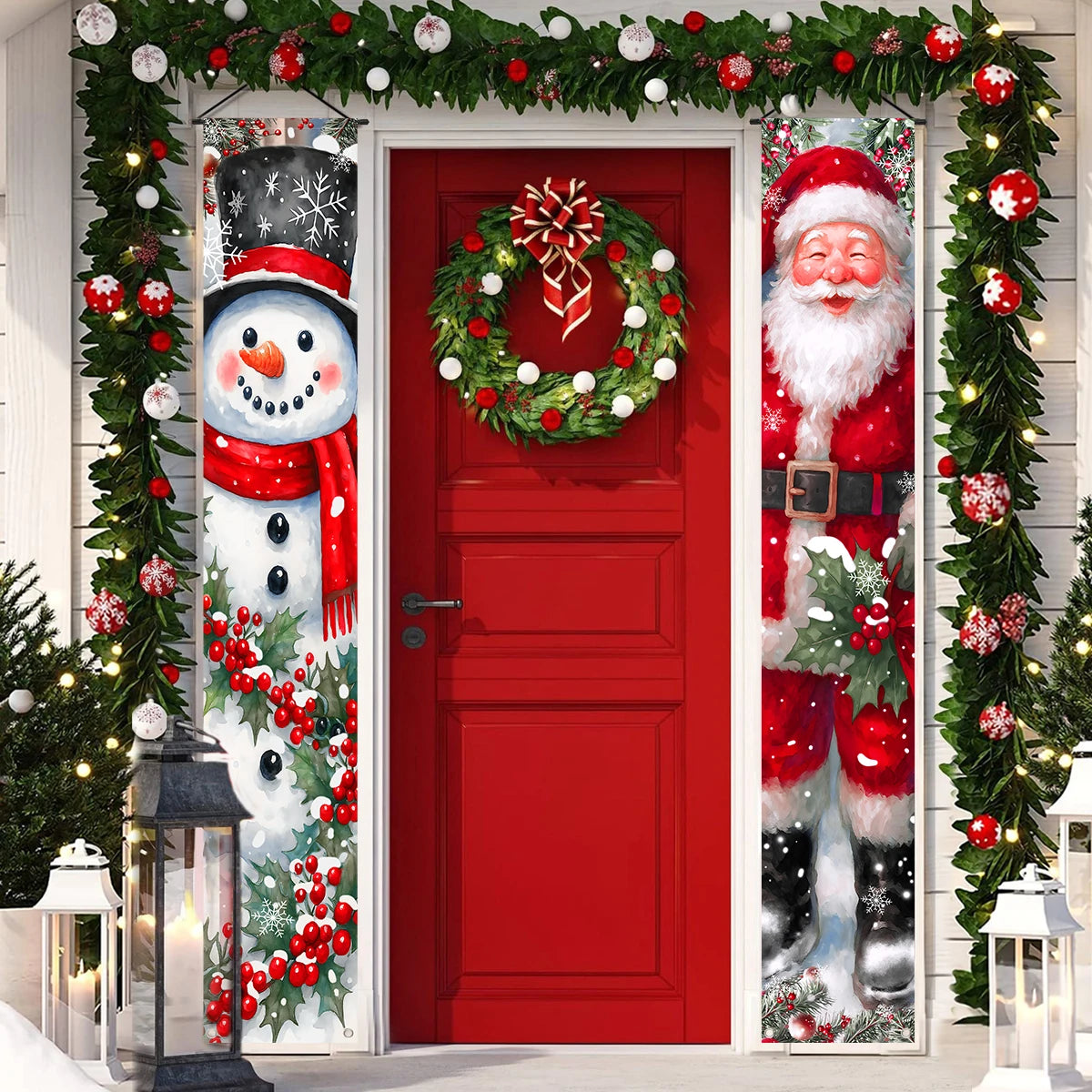Christmas Hanging Door Banner Merry Christmas Decoration for Home 2025 Xmas Door Decor Navidad Notal Noel Ornament New Year 2026