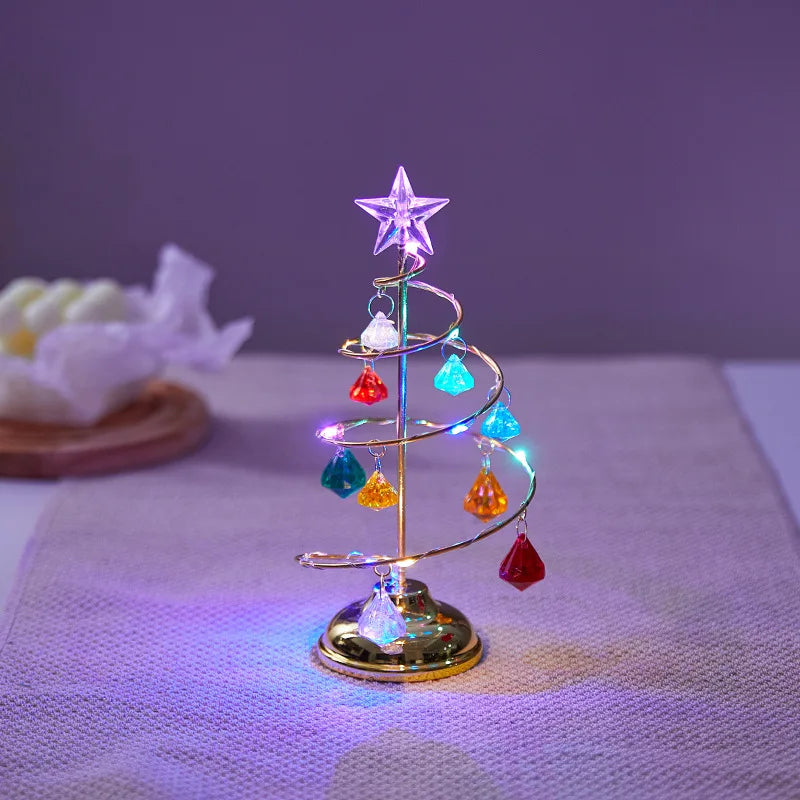 Glowing Crystal Christmas Tree Ornament Lamp