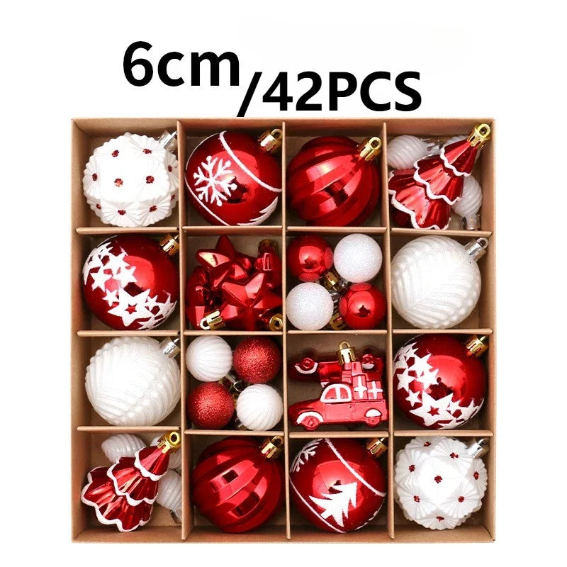 New Festivel Painted Shatterproof Christmas Balls Set For Christmas Tree DIY Decorative Ornaments New Year Santa Home Decor gift