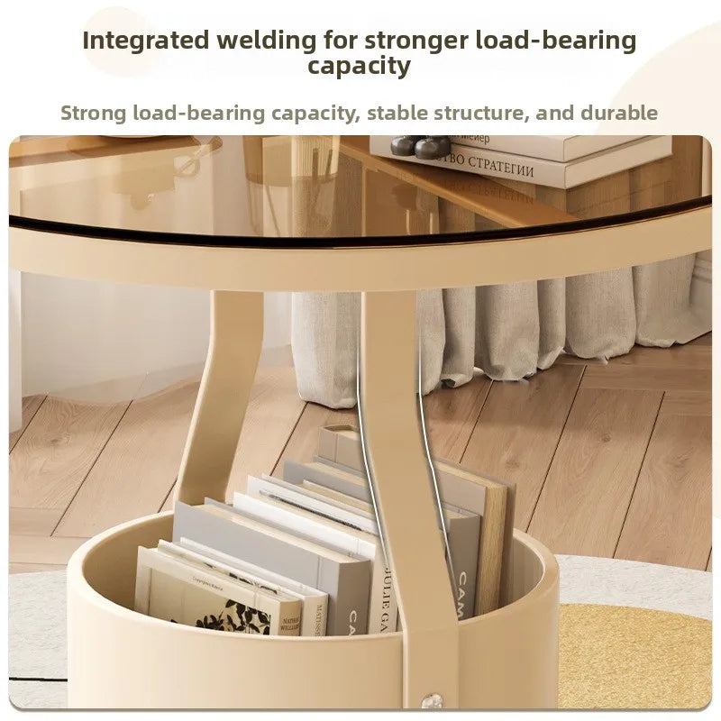 Coffee table light luxury rock slab round sofa side few bedrooms bedside small table balcony small round table