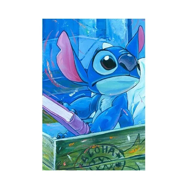 Disney Anime Canvas Painting Wall Art Cartoo Lilo & Stitch  Stitch& Angel Pictures On Canvas Posters And Prints Home Decor Mural