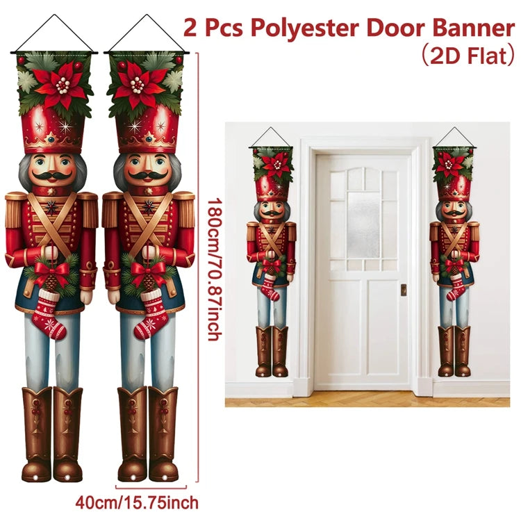 Christmas Hanging Door Banner Merry Christmas Decoration for Home 2025 Xmas Door Decor Navidad Notal Noel Ornament New Year 2026