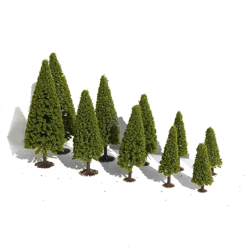 10 PCs Model Pine Trees Miniature Pine Trees Forest Train Railway War Game Layout DIY Landscape Scenery Christmas Decor