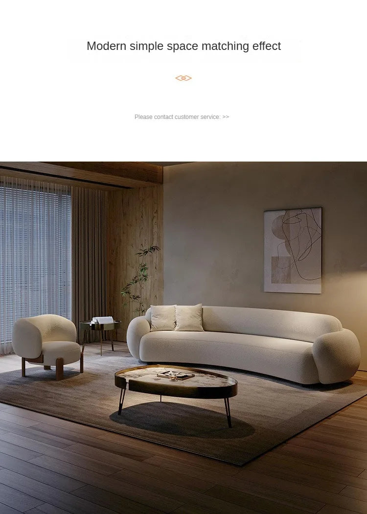 Single Sofa Chair for Living Room Furniture Upholstered Accent Chair Lambswool Fabric Lounge Chair Bedroom & Apartment Use