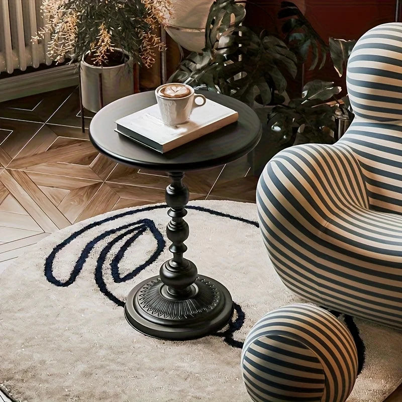 1pc Sofa Side Table Small Creamy Wind Living Room Creative Coffee Table Modern Simple Iron Balcony Small Round Table