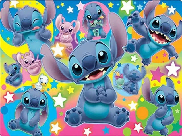 Disney Anime Canvas Painting Wall Art Cartoo Lilo & Stitch  Stitch& Angel Pictures On Canvas Posters And Prints Home Decor Mural