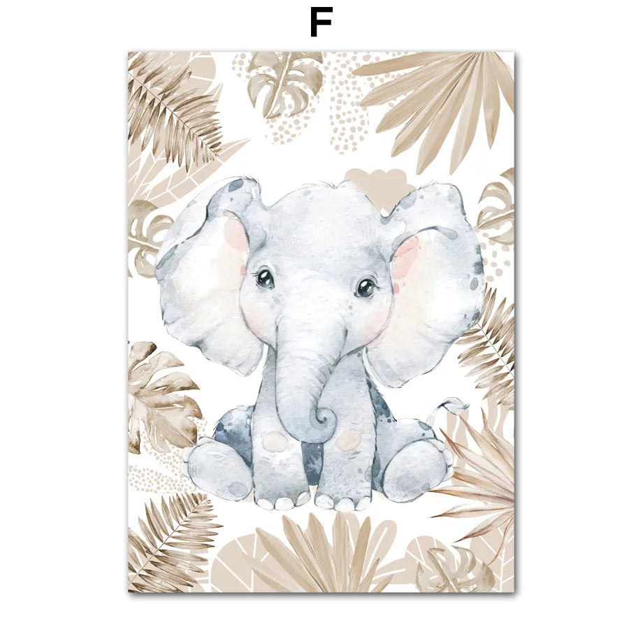 Personalized Safari Animal Nursery Wall Art