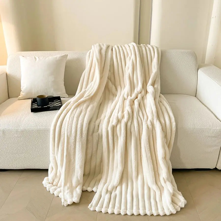 Soft Plush Throw Blanket for Sofa & Bed