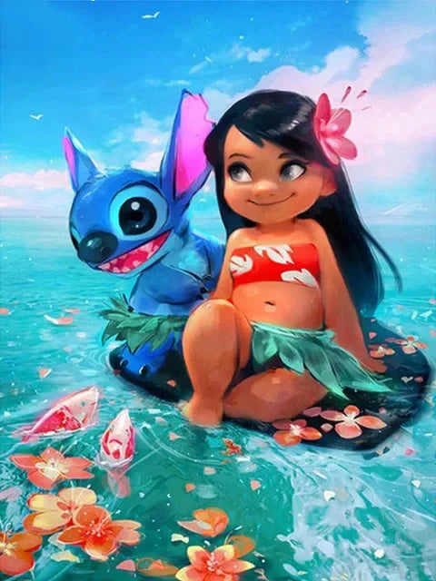 Disney Anime Canvas Painting Wall Art Cartoo Lilo & Stitch  Stitch& Angel Pictures On Canvas Posters And Prints Home Decor Mural