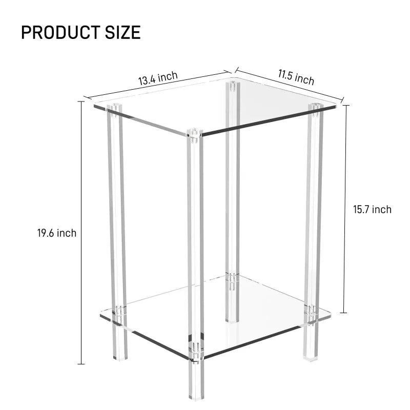 Acrylic living room side table wholesale plexiglass display stand high transparent office coffee table