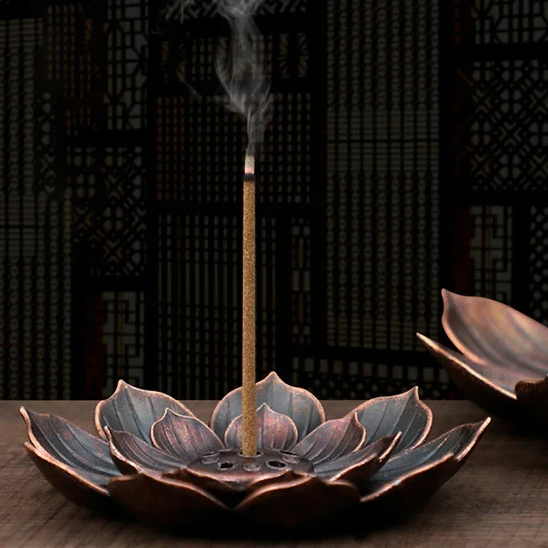 Alloy Lotus Incense Burner Holder