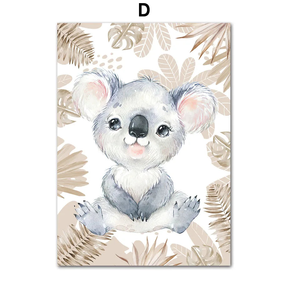 Personalized Safari Animal Nursery Wall Art