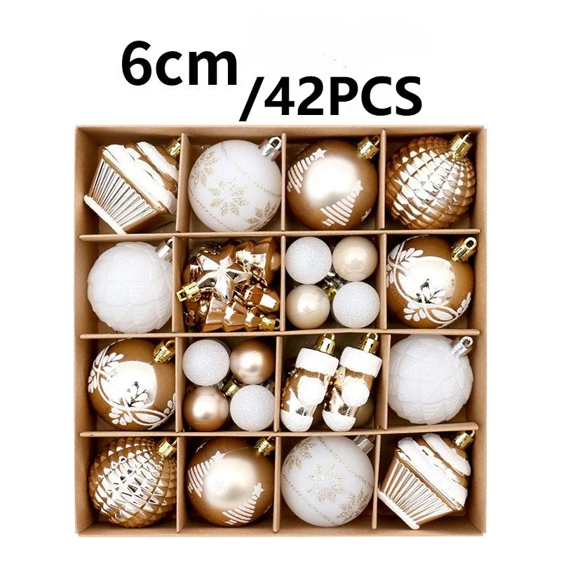 New Festivel Painted Shatterproof Christmas Balls Set For Christmas Tree DIY Decorative Ornaments New Year Santa Home Decor gift