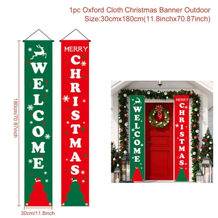 Christmas Hanging Door Banner Merry Christmas Decoration for Home 2025 Xmas Door Decor Navidad Notal Noel Ornament New Year 2026