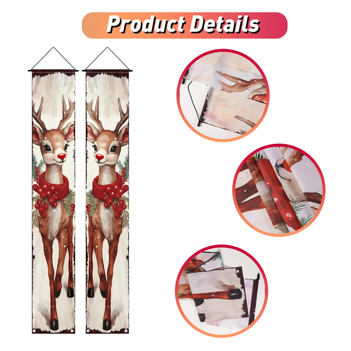 Christmas Hanging Door Banner Merry Christmas Decoration for Home 2025 Xmas Door Decor Navidad Notal Noel Ornament New Year 2026