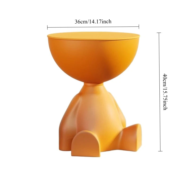 Creative Side End Table Flat Head Bedside Table Household Sofa Side Rack Bedroom Balcony Movable Mini Table Small Apartment Tea