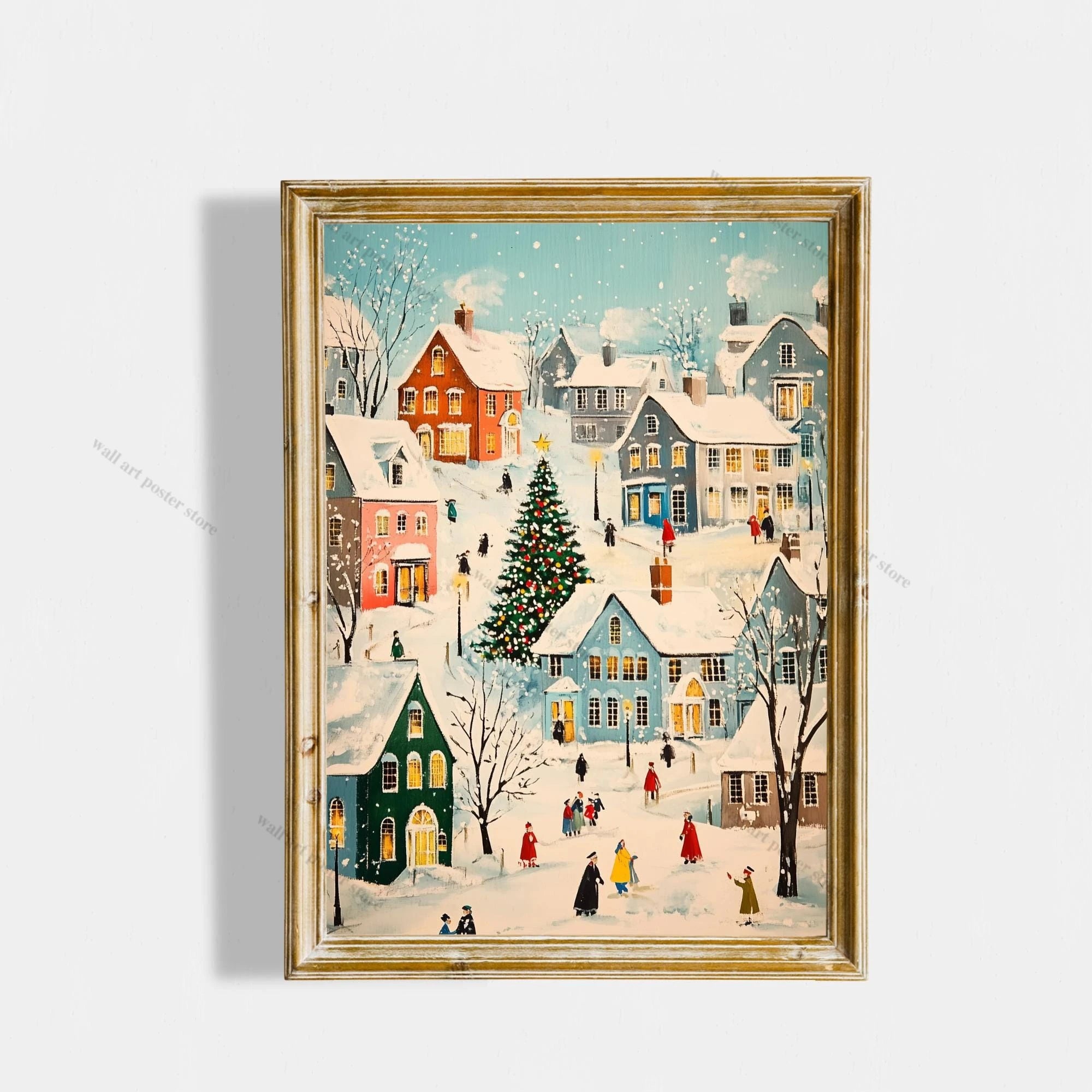 Winter Town Holiday Printable Wall Art