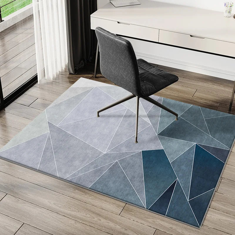 VIKAMA Gaming Under The Table Carpet Geometric Gray Non Slip Modern Minimalist Household Carpet Home Decoration