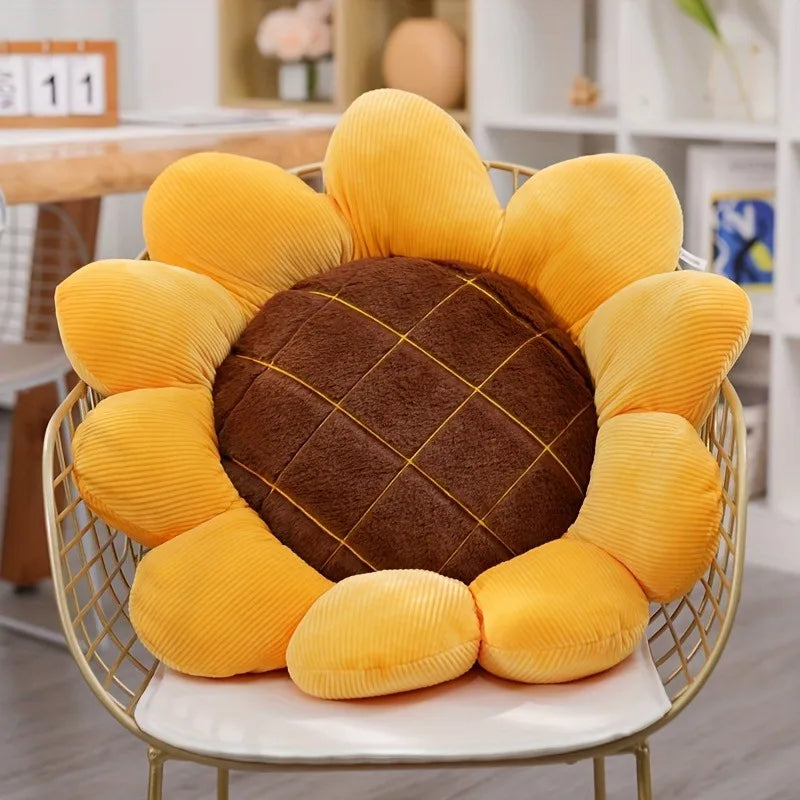 Office Sunflower Plush Cushion Pillow Living Room Sofa Headboard Plush Decorative Pad Car Sunflower Car Seat Plush Back Cushion